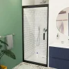 Swiss Aqua Technologies TEX-C Porte de douche 100x195cm ouverture gain de place anticalcaire avec profilés noir mat (SATTEXC100CT)