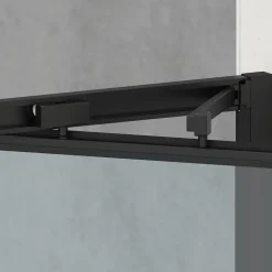 Swiss Aqua Technologies TEX-C Porte de douche 100x195cm ouverture gain de place anticalcaire avec profilés noir mat (SATTEXC100CT)
