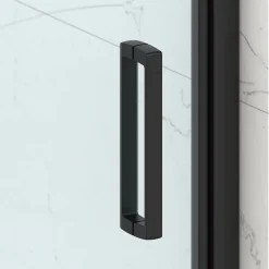 Swiss Aqua Technologies TEX-C Porte de douche 100x195cm ouverture gain de place anticalcaire avec profilés noir mat (SATTEXC100CT)