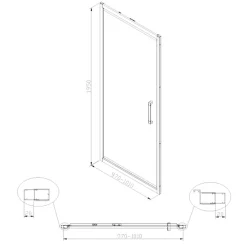 Swiss Aqua Technologies TEX-C Porte de douche 100x195cm ouverture gain de place anticalcaire avec profilés noir mat (SATTEXC100CT)
