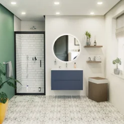 Swiss Aqua Technologies TEX-C Porte de douche 100x195cm ouverture gain de place anticalcaire avec profilés noir mat (SATTEXC100CT)