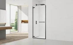 Porte De Douche|Swiss Aqua Technologies TGD NEW Porte de douche 100x200cm pivotante anticalcaire avec profilé noir mat (SATTGDO100NIKAC)
