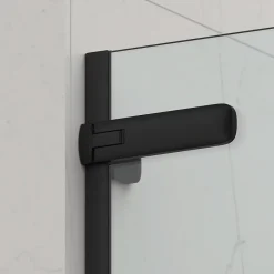 Porte De Douche|Swiss Aqua Technologies TGD NEW Porte de douche 100x200cm pivotante anticalcaire avec profilé noir mat (SATTGDO100NIKAC)