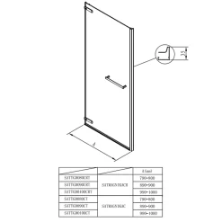 Porte De Douche|Swiss Aqua Technologies TGD NEW Porte de douche 100x200cm pivotante anticalcaire avec profilé noir mat (SATTGDO100NIKAC)