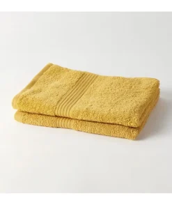 Serviette De Toilette|Todays Tools TODAY Essential - Lot de 2 serviettes de toilette 50x90 cm 100% Coton coloris ocre