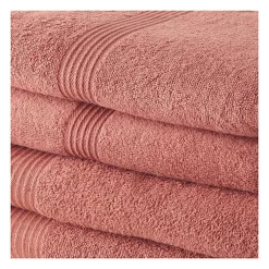 Serviette De Bain|Todays Tools TODAY Lot de 2 Serviettes de Bain 50x100 cm + 2 Draps de Bain 70x130 cm Terracotta 100% coton