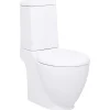 Vidaxl Toilette en céramique écoulement d eau à l arrière blanc