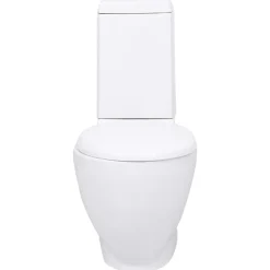 Vidaxl Toilette en céramique écoulement d eau à l arrière blanc