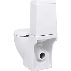 Vidaxl Toilette en céramique écoulement d eau à l arrière blanc