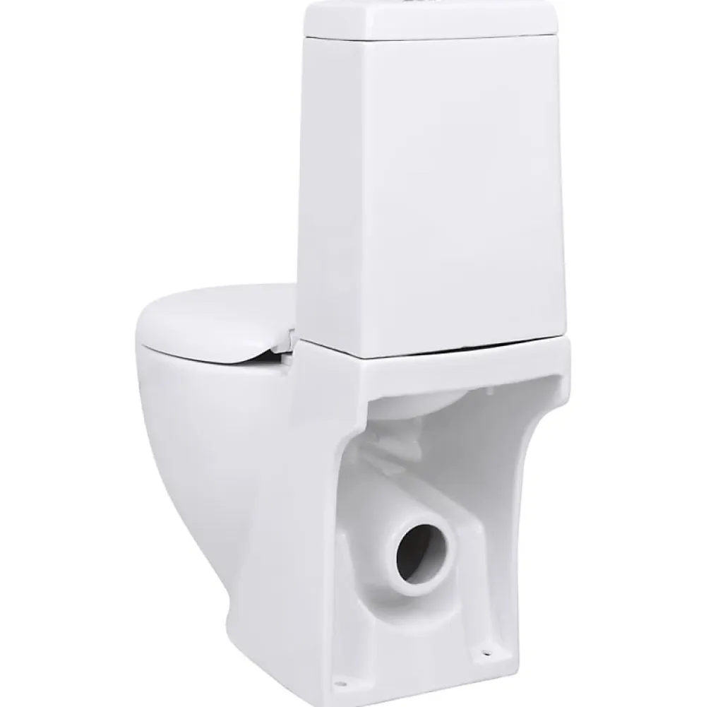 Vidaxl Toilette en céramique écoulement d eau à l arrière blanc