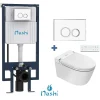 Wc Japonais|Nashi Toilette japonaise EOS suspendue avec bâti-support, WC lavant automatique, mural gamme supérieure