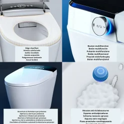 Wc Japonais|Nashi Toilette japonaise OVIAN SQUARE SORTIE VERTICALE, WC lavant automatique, design carré gamme supérieure