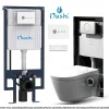Nashi Toilette japonaise EOS suspendue avec bâti-support, WC lavant automatique, gamme supérieure