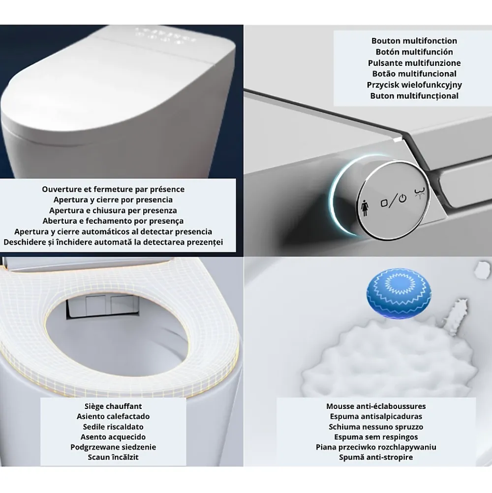 Nashi Toilette japonaise OVIAN PLUS SORTIE HORIZONTALE, WC lavant automatique, avec stérilisation UV gamme supérieure
