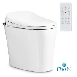 Nashi Toilette japonaise YAIZA PRO SORTIE VERTICALE, WC lavant automatique, design compact, chasse eau silencieuse