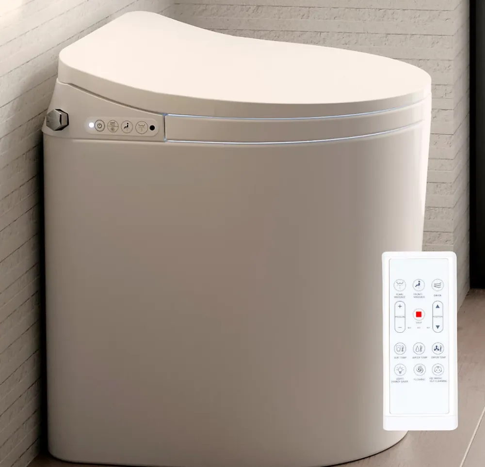 Nashi Toilette japonaise YAIZA PRO SORTIE VERTICALE, WC lavant automatique, design compact, chasse eau silencieuse