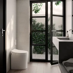 Nashi Toilette japonaise YAIZA PRO SORTIE VERTICALE, WC lavant automatique, design compact, chasse eau silencieuse