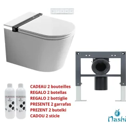 Wc Japonais|Nashi Toilette japonaise IANNA suspendue, WC lavant automatique, mural haut de gamme