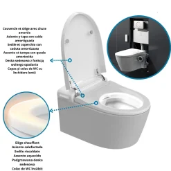 Wc Japonais|Nashi Toilette japonaise EOS suspendue avec bâti-support, WC lavant automatique, gamme supérieure