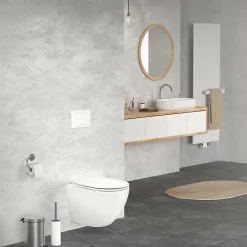 Luxebath Toilette suspendu céramique sans rebord court cuvette siège duroplast softclose