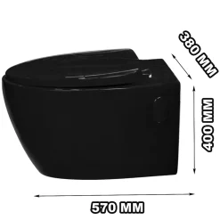 Autres Toilette suspendu de couleur noir Cuvette WC en céramique