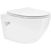 Wc Suspendu|Luxebath Toilette suspendu sans rebord blanc WC Soft Close fonction bidet salle de bain