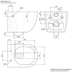 Wc Suspendu|Luxebath Toilette suspendu sans rebord blanc WC Soft Close fonction bidet salle de bain