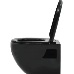 Wc Suspendu|Vidaxl Toilette suspendue au mur avec réservoir caché Céramique Noir