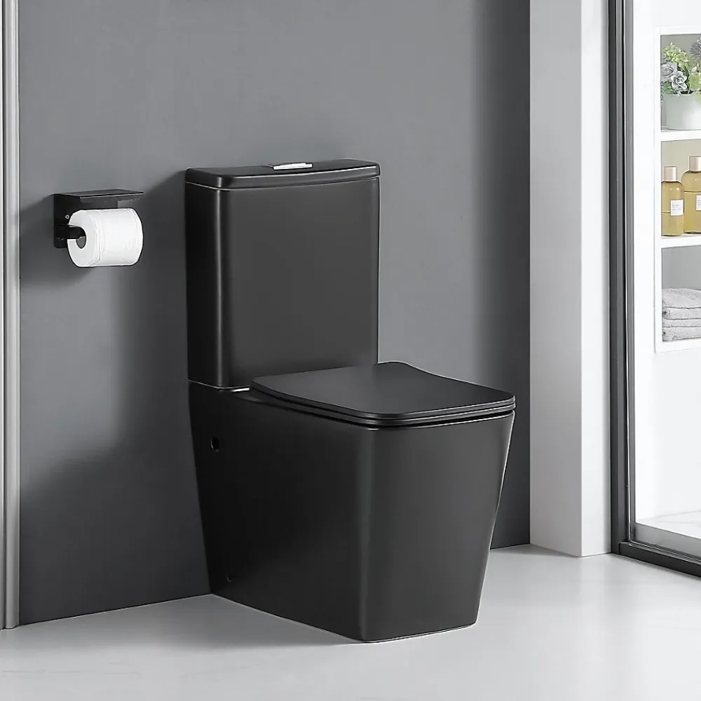 Stano Toilette WC à poser BRAGADO en ceramique noir mat