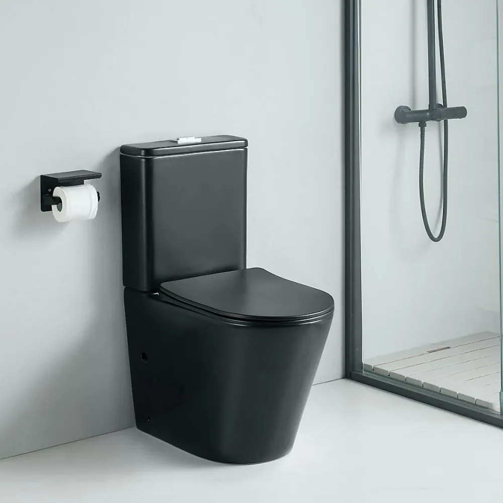 Stano Toilette WC à poser CIPOLI en ceramique noir mat