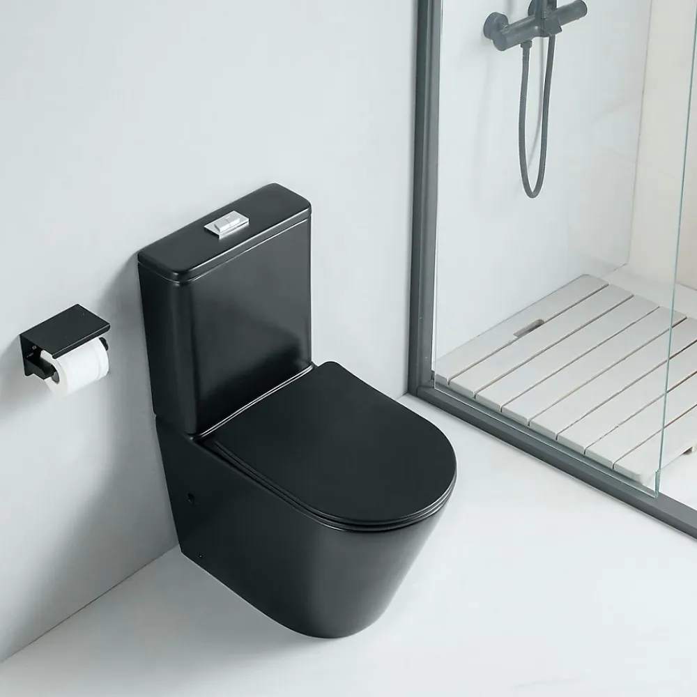 Stano Toilette WC à poser CIPOLI en ceramique noir mat