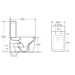 Aquore Toilette WC à poser PISA en ceramique noir mat