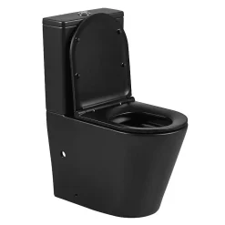 Aquore Toilette WC à poser TURIN en ceramique noir mat
