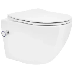 Luxebath Toilette wc suspendu fonction bidet système de rinçage sans bord en céramique
