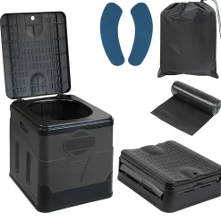 Wc À Poser|Nature Pro Toilettes de Camping Pliables Max 150kg + 12 Cacs de Toilette Inclus - Toilettes WC