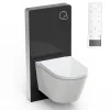 Bernstein Toilettes Japonais céramique, WC lavant avec module noir (100,4x48,3x10,8cm) + télécommande - WC 38,4x59,3x38cm - Pro+ 1102