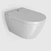 Wc Japonais|Bernstein Toilettes japonaises céramique WC lavant suspendus + Télécommande, siège chauffant, séchoir, Blanc, 59,2x40x42,4cm - 540PRO