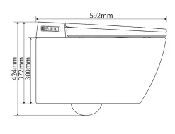 Wc Japonais|Bernstein Toilettes japonaises céramique WC lavant suspendus + Télécommande, siège chauffant, séchoir, Blanc, 59,2x40x42,4cm - 540PRO