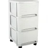Eda Tour de rangement en plastique moderne 3 tiroirs - Blanc