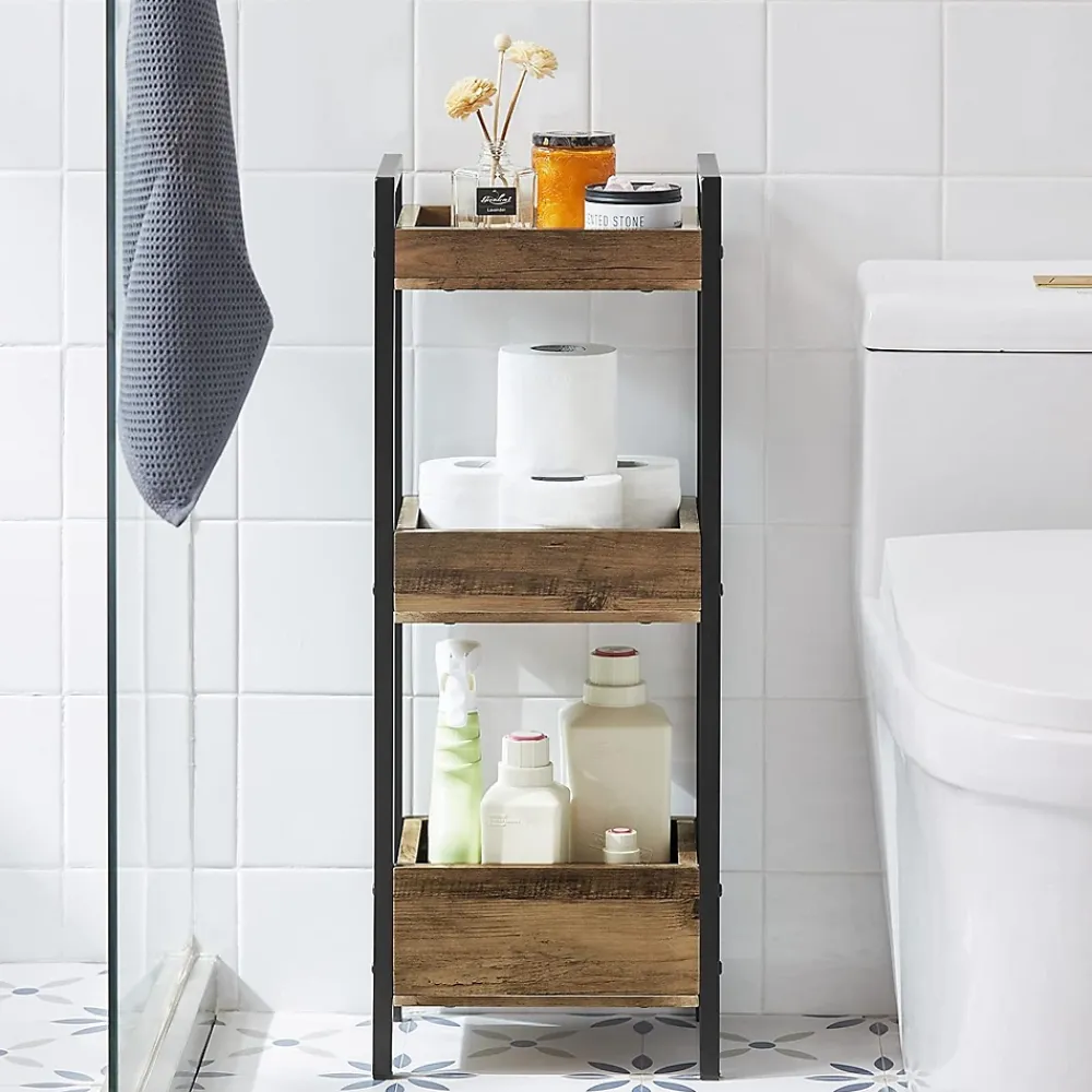 Etagère Salle De Bains|Sobuy Tour de Rangement Etagère de Stockage, 3 étages, FRG226-F,