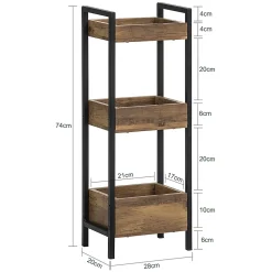 Etagère Salle De Bains|Sobuy Tour de Rangement Etagère de Stockage, 3 étages, FRG226-F,