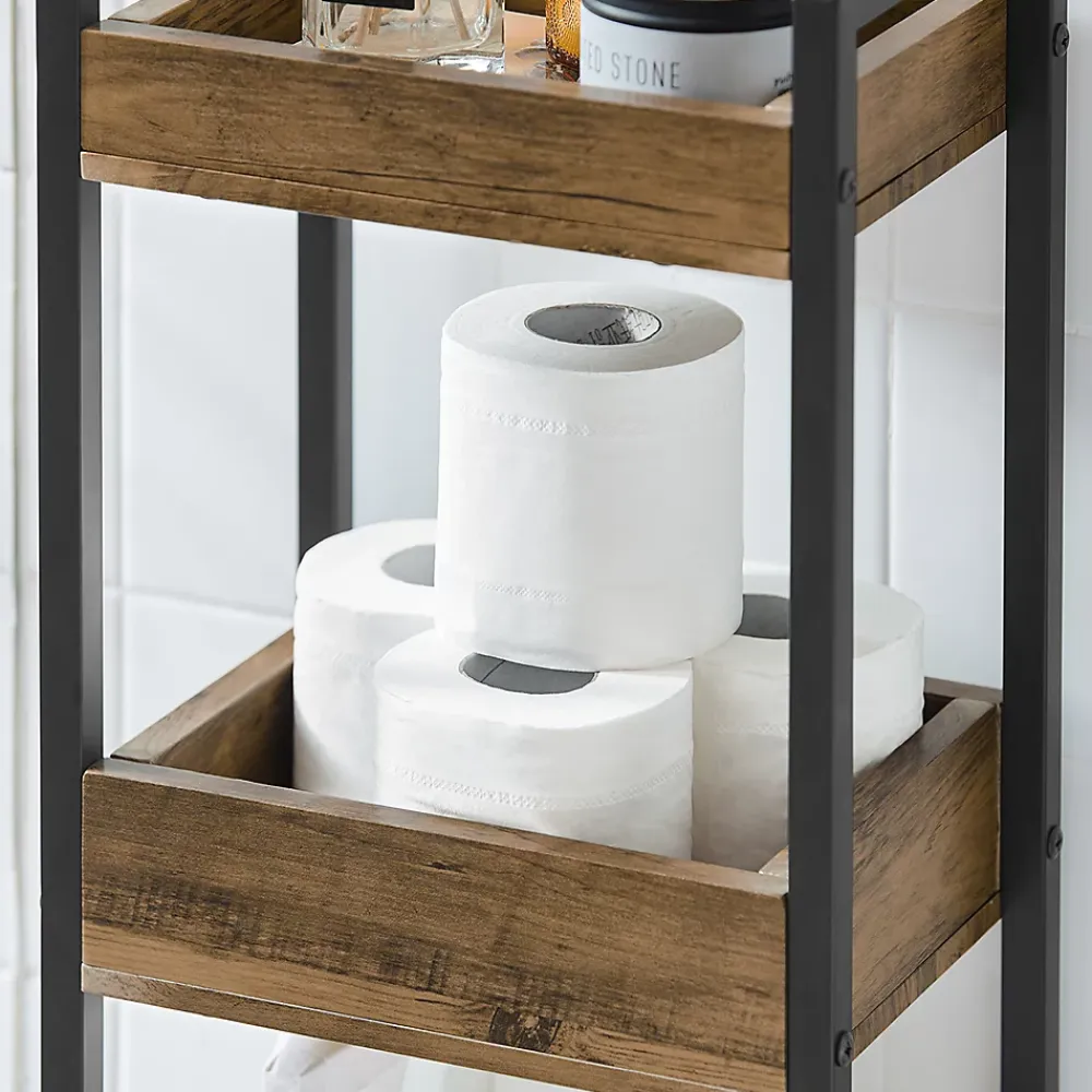 Etagère Salle De Bains|Sobuy Tour de Rangement Etagère de Stockage, 3 étages, FRG226-F,