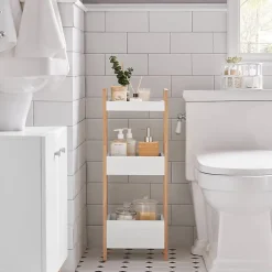 Sobuy Tour de Rangement Etagère de Stockage, 3 étages FRG226-WN,
