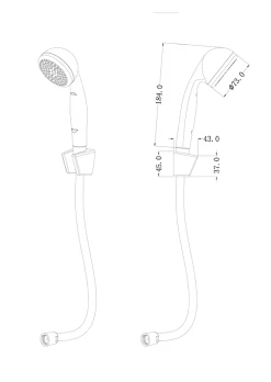 GoodHome Trio douchette + flexible + support chrome Blyth