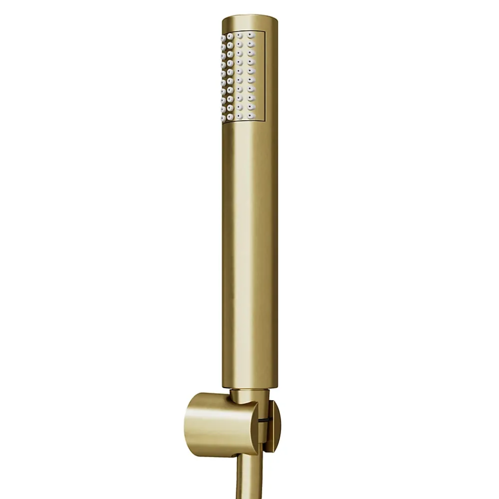 Pommeau De Douche, Flexible Et Barre De Douche|GoodHome Trio douchette + flexible + support, doré brossé, Owens