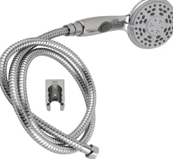 Pommeau De Douche, Flexible Et Barre De Douche|Edouard Rousseau Trio douchette + flexible + support chromé Stop