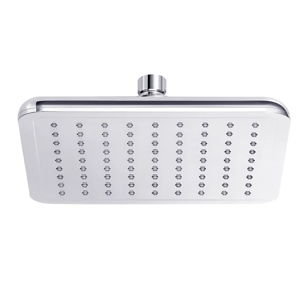 GoodHome Tête de douche carrée 20 x 20 cm, chrome, Milia