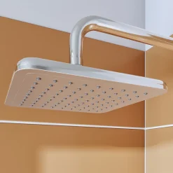 GoodHome Tête de douche carrée 20 x 20 cm, chrome, Milia