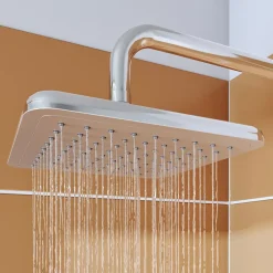 GoodHome Tête de douche carrée 20 x 20 cm, chrome, Milia