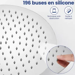 Sofetiy Max Tête de douche Inox Rond 30cm Kit de douche